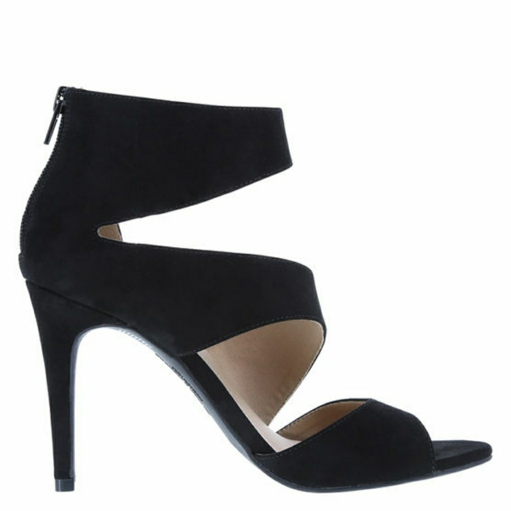 Black suede heels